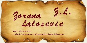 Zorana Lalošević vizit kartica